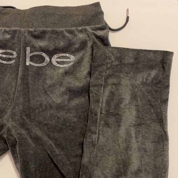 Bebe velour Grey rhinestone logo joggers XS, S - Picture 6 of 17